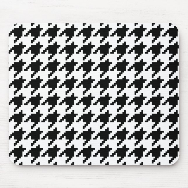 8 Bit Pixel Houndstooth Check Pattern Mouse Pad (Front)