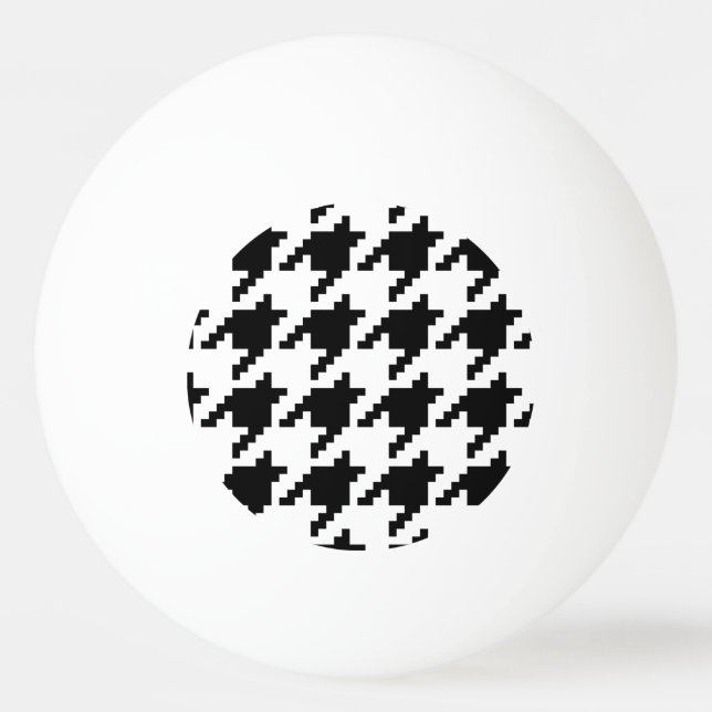 8 Bit Pixel Houndstooth Check Pattern Ping-Pong Ball (Front)