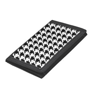 8 Bit Pixel Houndstooth Check Pattern Trifold Wallet