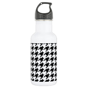 8 Bit Pixel Houndstooth Check Pattern Water Bottle