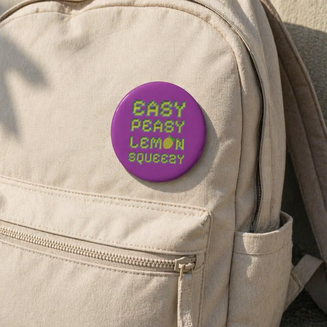 8-Bit Pixel Lemon Purple Round Pin (Creator Uploaded)