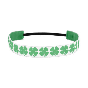 8 Bit Pixel Lucky Four Leaf Clover Athletic Headband