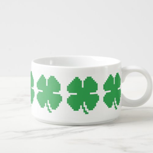 8 Bit Pixel Lucky Four Leaf Clover Bowl