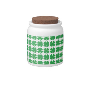 8 Bit Pixel Lucky Four Leaf Clover Candy Jar