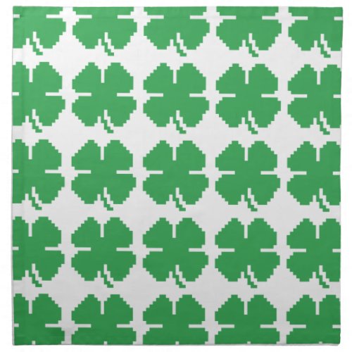 8 Bit Pixel Lucky Four Leaf Clover Cloth Napkin