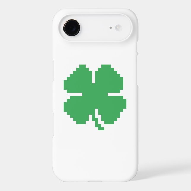 8 Bit Pixel Lucky Four Leaf Clover Iphone Case (Back)