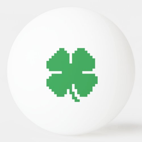 8 Bit Pixel Lucky Four Leaf Clover Ping Pong Ball