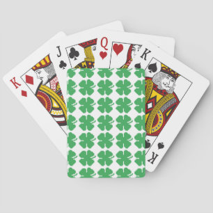 8 Bit Pixel Lucky Four Leaf Clover Poker Cards