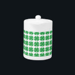 8 Bit Pixel Lucky Four Leaf Clover Teapot<br><div class="desc">8 Bit Irish Celtic Gamer Pixel Lucky Four Leaf Clover.

Globe Trotters specialises in idiosyncratic imagery from around the globe. Here you will find unique Greeting Cards,  Postcards,  Posters,  Mousepads and more.</div>