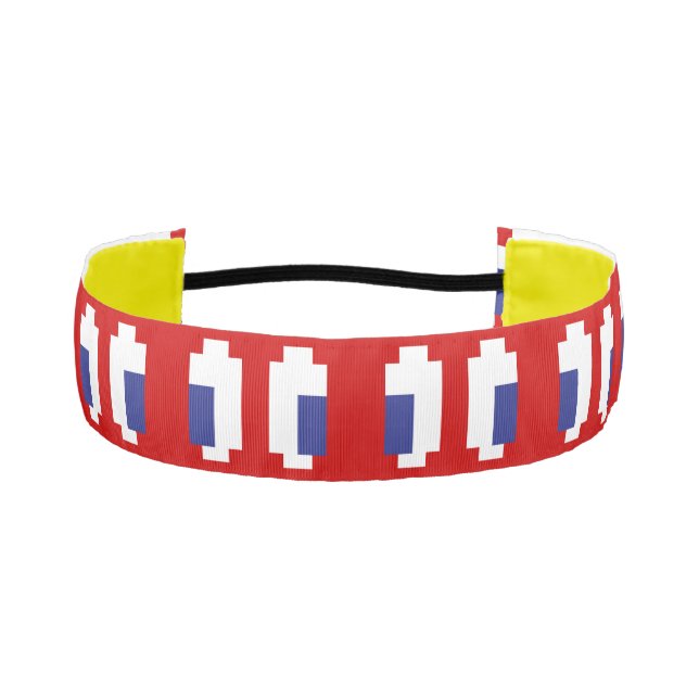 8 Bit Pixel Manga Eyes Athletic Headband (Front)