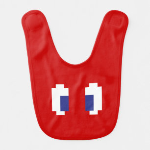8 Bit Pixel Manga Eyes Baby Bib