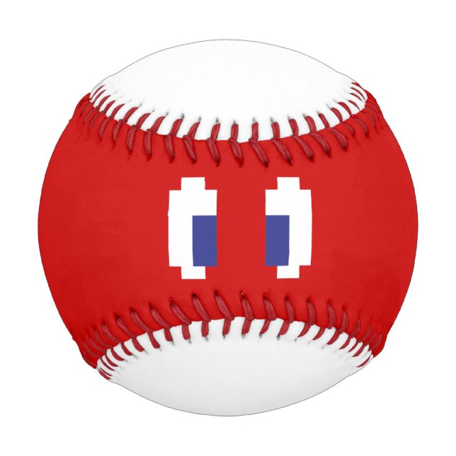 8 Bit Pixel Manga Eyes Baseball (Front)