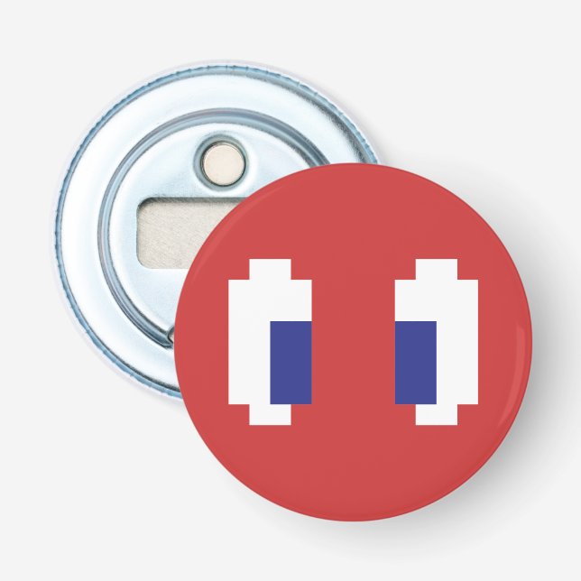 8 Bit Pixel Manga Eyes Bottle Opener (Front)