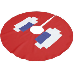 8 Bit Pixel Manga Eyes Brushed Polyester Tree Skirt