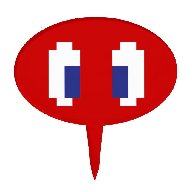 8 Bit Pixel Manga Eyes Cake Topper (Front)