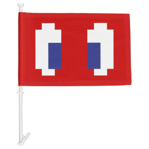 8 Bit Pixel Manga Eyes Car Flag