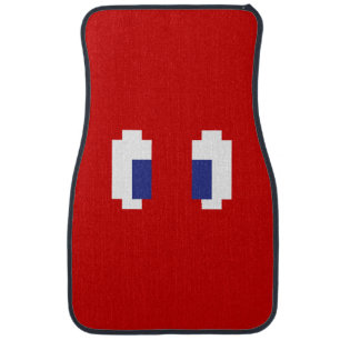 8 Bit Pixel Manga Eyes Car Floor Mat