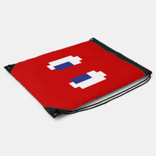 8 Bit Pixel Manga Eyes Drawstring Bag