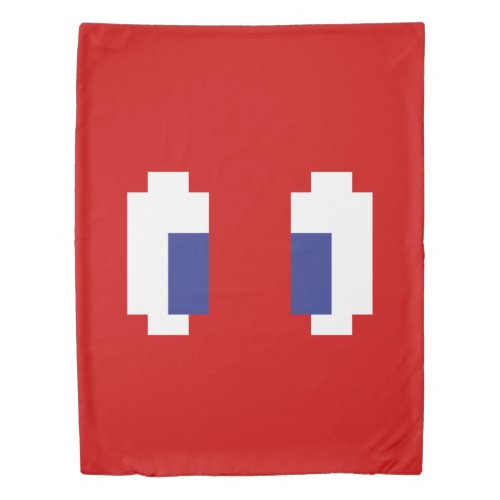 8 Bit Pixel Manga Eyes Duvet Cover