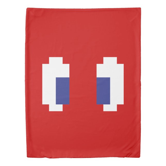8 Bit Pixel Manga Eyes Duvet Cover (Front)