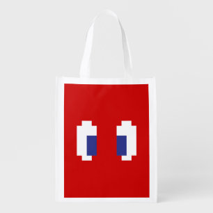 8 Bit Pixel Manga Eyes Grocery Bag