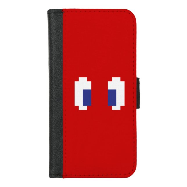 8 Bit Pixel Manga Eyes iPhone Wallet Case (Front)
