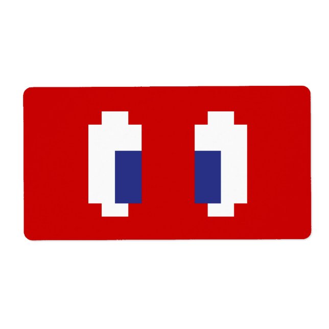 8 Bit Pixel Manga Eyes Label (Front)