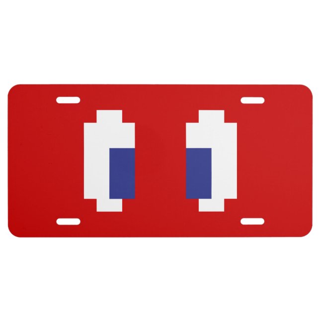 8 Bit Pixel Manga Eyes License Plate (Front)