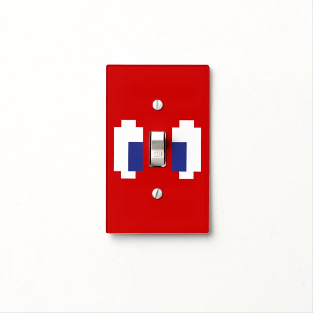 8 Bit Pixel Manga Eyes Light Switch Cover (In Situ)