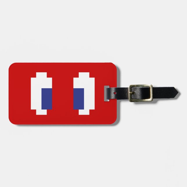 8 Bit Pixel Manga Eyes Luggage Tag (Front Horizontal)