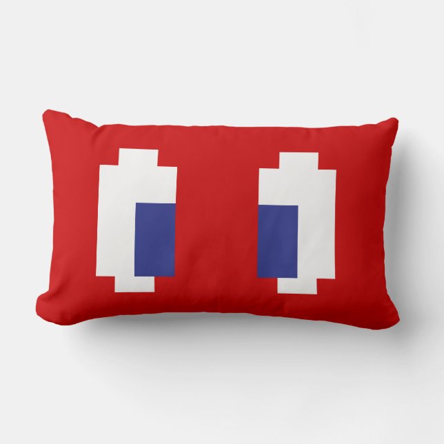 8 Bit Pixel Manga Eyes Lumbar Pillow (Front)