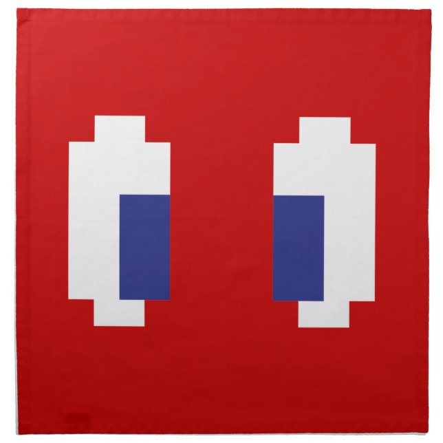 8 Bit Pixel Manga Eyes Napkin (Front)
