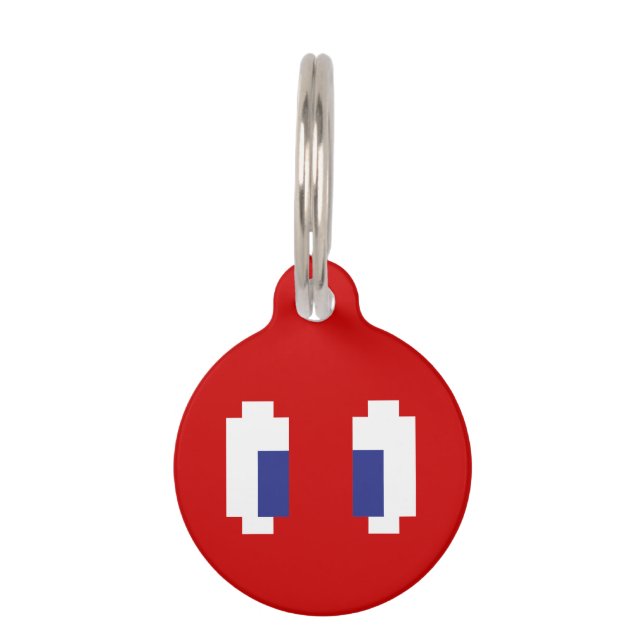 8 Bit Pixel Manga Eyes Pet ID Tag (Front)