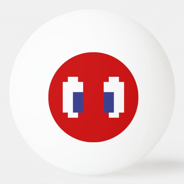 8 Bit Pixel Manga Eyes Ping-Pong Ball (Front)