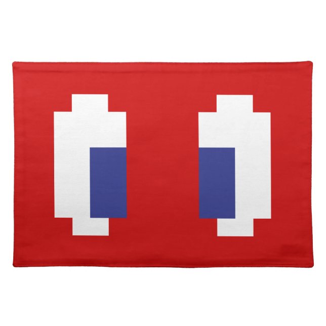 8 Bit Pixel Manga Eyes Placemat (Front)