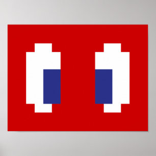 8 Bit Pixel Manga Eyes Poster