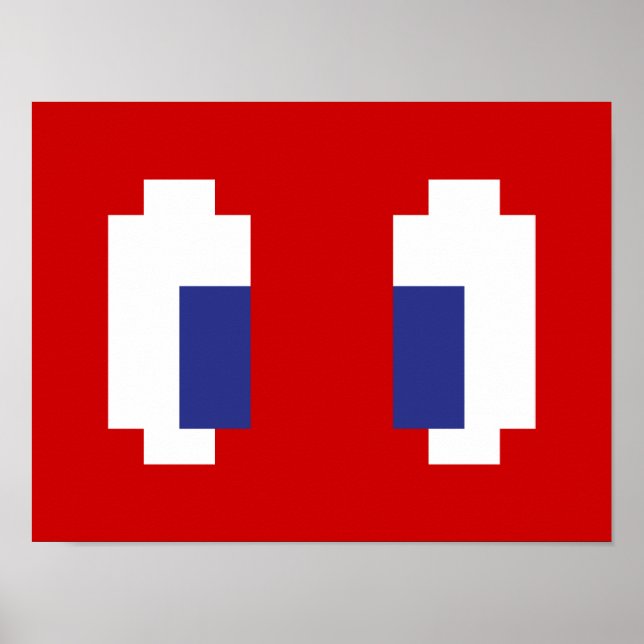 8 Bit Pixel Manga Eyes Poster (Front)