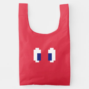 8 Bit Pixel Manga Eyes Reusable Bag