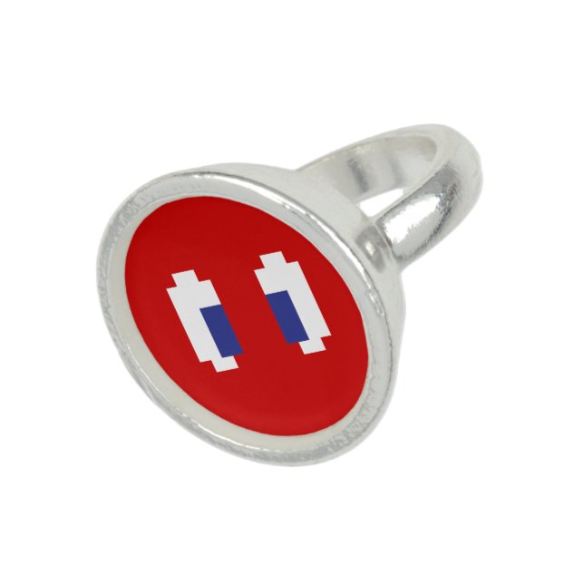 8 Bit Pixel Manga Eyes Ring (Top)