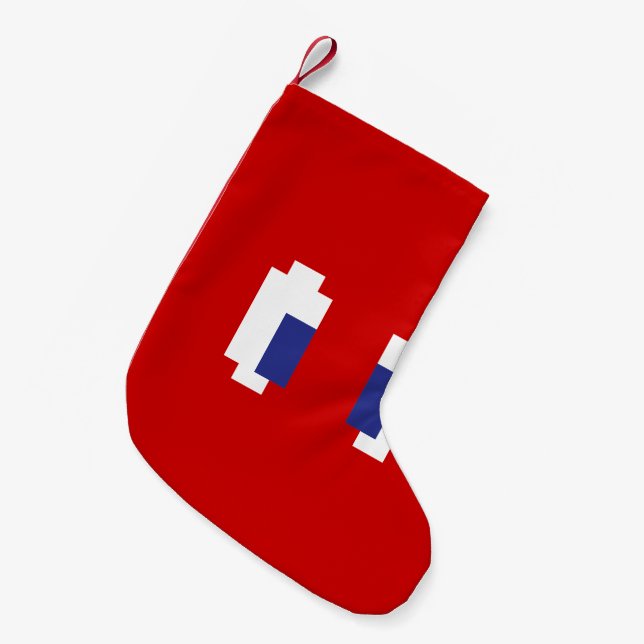 8 Bit Pixel Manga Eyes Small Christmas Stocking (Front (Hanging))