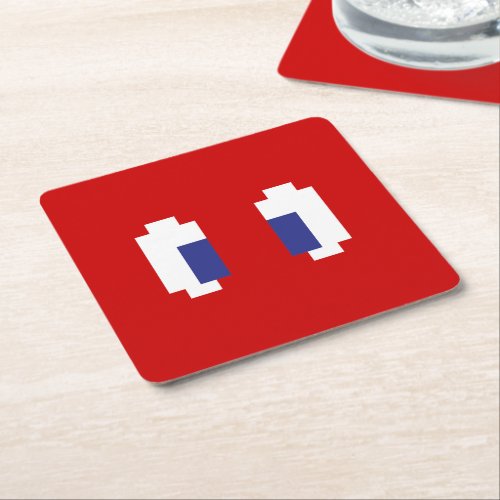 8 Bit Pixel Manga Eyes Square Paper Coaster