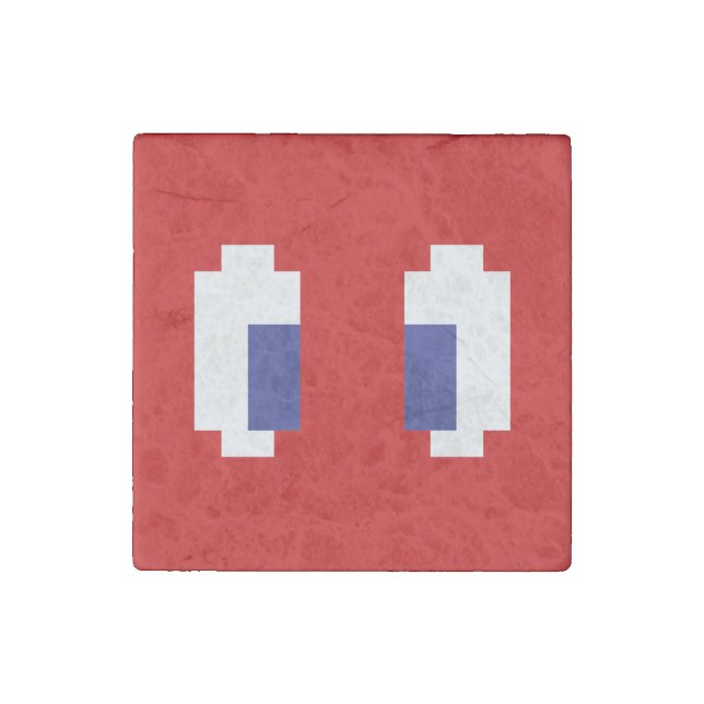 8 Bit Pixel Manga Eyes Stone Magnet (Front)