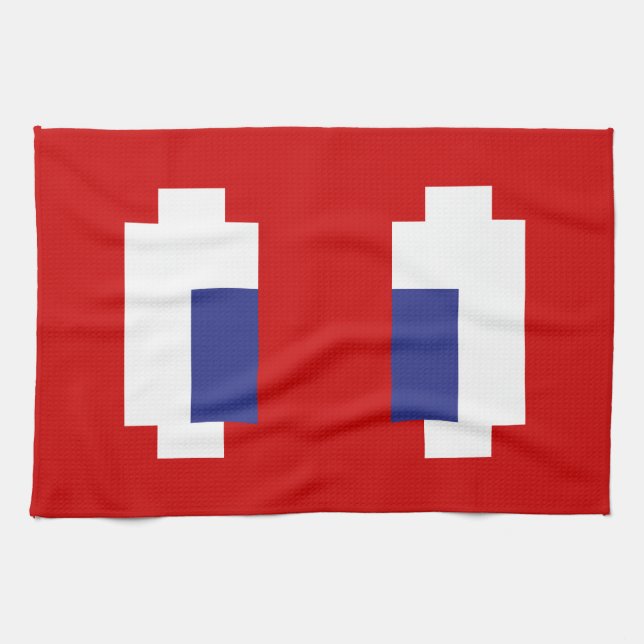 8 Bit Pixel Manga Eyes Towel (Horizontal)