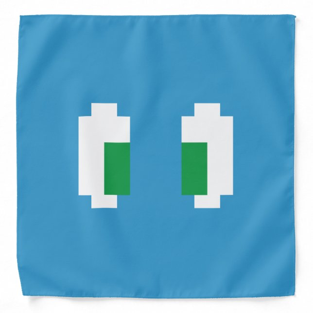 8 Bit Pixel Manga Green Eyes Bandana (Front)