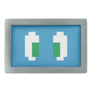 8 Bit Pixel Manga Green Eyes Belt Buckle