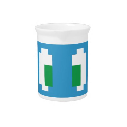 8 Bit Pixel Manga Green Eyes Beverage Pitcher