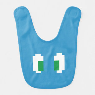 8 Bit Pixel Manga Green Eyes Bib