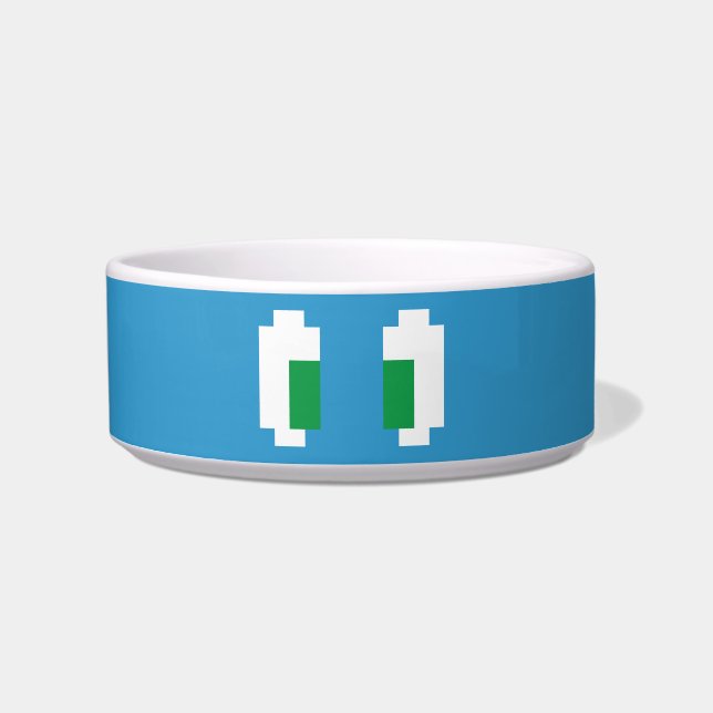 8 Bit Pixel Manga Green Eyes Bowl (Front)