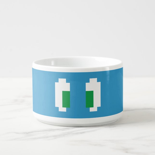 8 Bit Pixel Manga Green Eyes Bowl (Center)