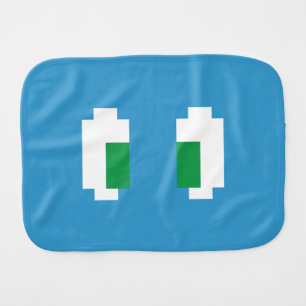 8 Bit Pixel Manga Green Eyes Burp Cloth